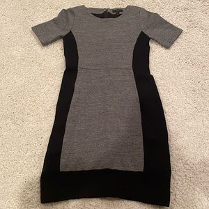 J. Crew Black & Grey Colorblock Ponte Dress